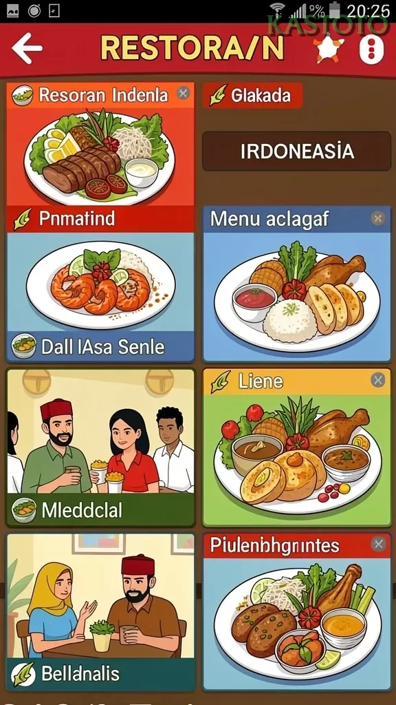 Cuplikan layar menu unduhan kastoto untuk perangkat Android